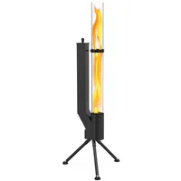 Albatros hochwertige Pelletfackel Schwarz | Raketenofen für den Garten | mit Glas Feuerrohr