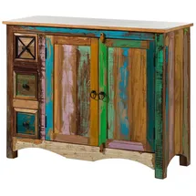 Massivmoebel24 Kommode Altholz 110x40x85 mehrfarbig lackiert Nature OF Spirit #17