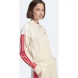 adidas Women's 3S FASHION Tracktop, Crystal Linen/Pure ruby), XS