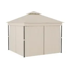 Blumfeldt Mondo Dual Pavillon 3 x 3 m inkl. Moskitonetz Beige