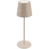 Briloner - LED Tischlampe kabellos mit Touch, dimmbar in Stufen, höhenverstellbar, Nachttischlampe, Leselampe, Campinglampe, Tischleuchte, Akku Lampe, Outdoor Lampe, 36x10,5 cm, Beige