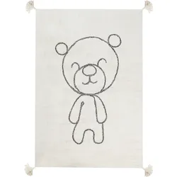 Baumwollteppich Teddybär Motiv 140 x 200 cm Beige ZORAKAN