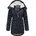 Ragwear Damen Wintermantel Warmer wasserdichter Steppmantel lang mit Kapuze Ashanta Block Navy Gr. XXL - XXL
