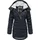 Ragwear Damen Wintermantel Warmer wasserdichter Steppmantel lang mit Kapuze Ashanta Block Navy Gr. XXL - XXL