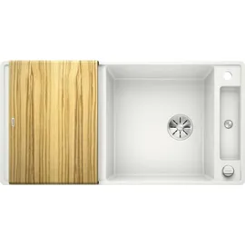 Blanco Axia III XL 6 S-F weiß + Excenterbetätigung + InFino + Holzschneidbrett