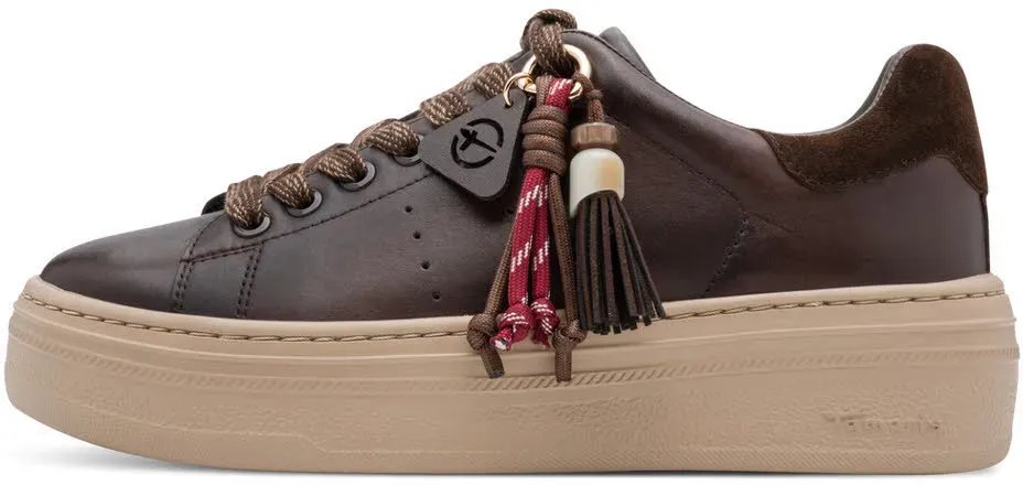 Tamaris Damen Sneaker Schnürer braun 42
