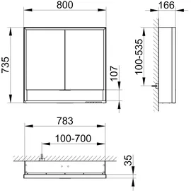 Keuco Royal Lumos 80 cm silber eloxiert offenes Fach