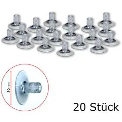 Lichterketten Saugnapf mit Kabelschlitz - 20mm - 20er Set - ideal für Fenster, M...