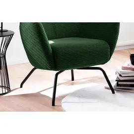 KAWOLA Sessel LOTTE Ohrensessel Cord smaragd