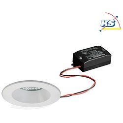 Brumberg LED Einbau-Downlight-Set inkl. Konverter, IP54, rund, 230V AC, 6W 2700K 540lm 38°, starr, Weiß BRUM-38266073