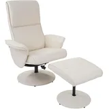MCW Relaxsessel Stockholm Kunstleder 75 x 114 x 125 cm Creme mit verstellbarer Rückenlehne