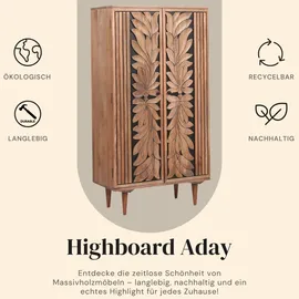 Marrakesch Orient & Mediterran Interior Kleiderschrank Aday 90 x 150 x 40 cm Braun