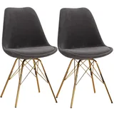 KADIMA DESIGN Esszimmerstuhl Cara-Stoff grau 2er Set