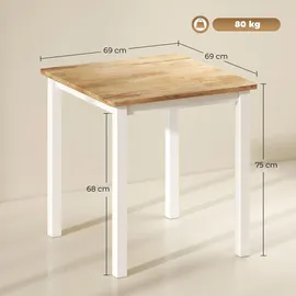 Homcom Küchentisch 69 x 75 x 69 cm Eiche beige/braun