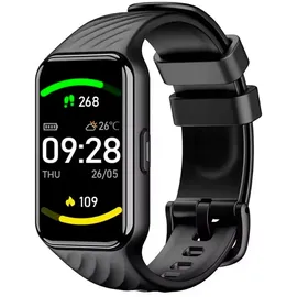 Blackview R10 BT 1,47 Zoll Kunststoffgehäuse Schwarz Silikonarmband Schwarz One Size