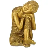 Relaxdays 10035611 Gartenfigur, HBT: 61 x 40 x 37 cm, Gold