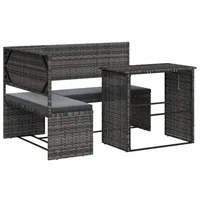 vidaXL Gartensofa L-Form Loungesofa grau