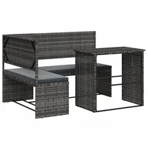 vidaXL Gartensofa L-Form Loungesofa grau