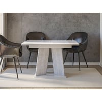 MIRJAN24 Esstisch Mufo, 120/160x90x75 cm, Tischauszug mit Synchronführung weiß