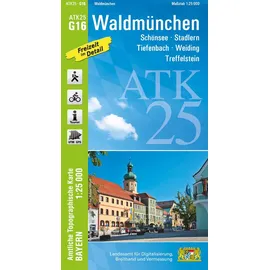 LDBV Bayern ATK25-G16 Waldmünchen (Amtliche Topographische Karte 1:25000): Schönsee, Stadlern, Tiefenbach, Weiding, Treffelstein, Oberpfäzer Wald, Schönau, ... Amtliche Topographische Karte 1:25000 Bayern)