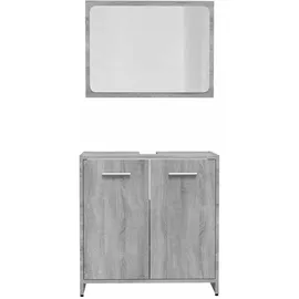 vidaXL Badmöbel-Set 2-tlg. Grau Sonoma