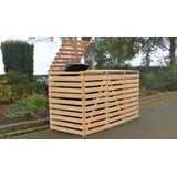 Mülltonnenverkleidung Holz 92 x 219 x 122 cm - Mülltonnenbox aus Kiefer/Fichte - praktische Mülltonnenabdeckung für Mülltrennung Außenbereiche