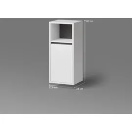 livinity® Midischrank, Weiß, Holzwerkstoff, Rechteckig, 38x80x33 cm, Badezimmer, Badezimmerschränke, Midischränke