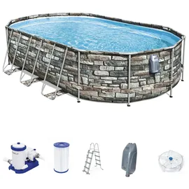 BESTWAY Comfort Jet Framepool Set 610 x 366 x 122 cm inkl. Filterpumpe
