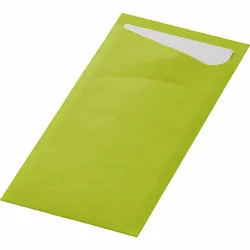 100 Duni Sacchetto® Zelltuch Serviettentaschen inkl. Servietten, kiwi weiss, 19,5x8,5cm, 450052