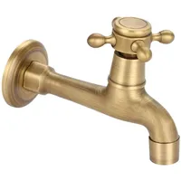 Vintage-wandarmatur Aus Massivem Messing, Einzel-kaltwasserhahn Für Küchenspüle, Poolbürste (lang) - Crezuo