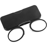 Wisebom Lesebrille für Herren, Kompakte leichte randlose brillen, Lesebrille 2.0 Dioptrien Damen, Lesebrille Dioptrien, Mini Nose Clip leichte Brillen, Mini Nasenclip Randlose Lesebrille (Schwarz)