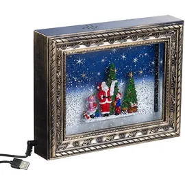 Infactory Weihnachts-Bilderrahmen Bescherung mit LEDs