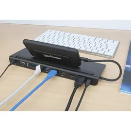Manhattan USB-C 11-in1-Dockingstation - Schwarz