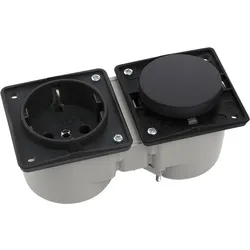 BERKER Berker Integro Schalter/Steckdose Element ohne Rahmen - Steckdose schwarz , schwarz matt, ähnlich RAL 9011