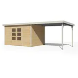 Karibu Gartenhaus Pluto 7 6,93 x 2,73 m Weiß