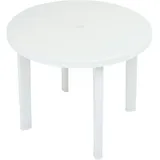 vidaXL Gartentisch Weiß 89 cm Kunststoff