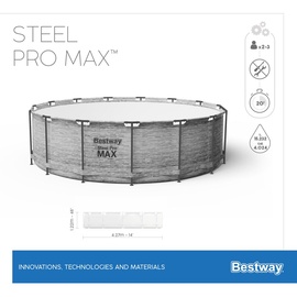 BESTWAY Steel Pro Max Set 427 x 122 cm steinwandoptik inkl. Filterpumpe
