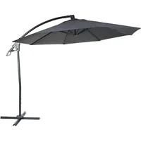 Mendler Deluxe Ampelschirm HWC-D14, Sonnenschirm, rund Ø 3m Polyester