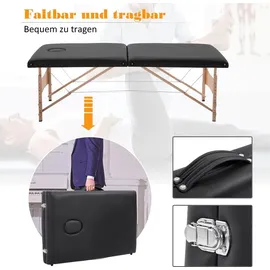 Homcom Massageliege Mobiler Massagetisch Höhenverstellbar Kosmetik Bank Holz