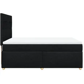 vidaXL Boxspringbett mit Matratze Schwarz 140x200 cm Stoff