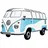 BRISA VW Collection Wandtattoo Bulli, Samba Classic Blue