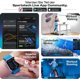 Sportstech Laufband sWalk | LED-Feedback | km/h Geschwindigkeit - Hellbraun