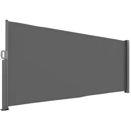 Outsunny Seitenmarkise 300 x 140 cm Dunkelgrau Metall