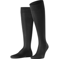 Falke Herren Kniestrümpfe Tiago Socken, Bio-Baumwolle, Logo, lang, einfarbig Schwarz 45-46