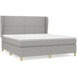 vidaXL Boxspringbett mit Matratze Hellgrau 160x200 cm Stoff1372868