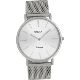 Oozoo Herren Uhr C9905A Analog Quarzuhr Armband silber Vintage Series D2UOC9905A - Silber