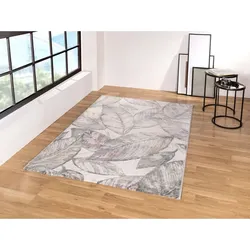 Kurzflorteppich Argo 636893747 Blätter grau-multi-grün 160x230 cm