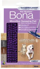 Bona Pet System Mikrofaser Auftrags-Pad, 25 x 14 cm, Tierfreundliches und effizientes Mikrofaserpad zum Entfernen von Haustierschmutz, 1 Stück