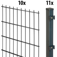 GARDEN 'N' MORE Doppelstabmattenzaun "Standard" Zaunelemente Gr. H/L: 100 cm x 20 m H/L: 100 cm x 20 cm, grau (anthrazit) Zaunelemente