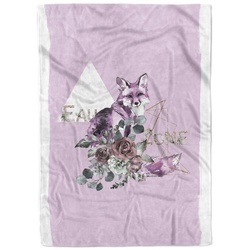 Sinus Art Handtücher Handtuch Strandhandtuch Saunatuch Kuscheldecke Fuchs Blumen Kunstvoll, Baumwolle-Polyester-Mix (1-St), Handtuch 100 cm x 180 cm